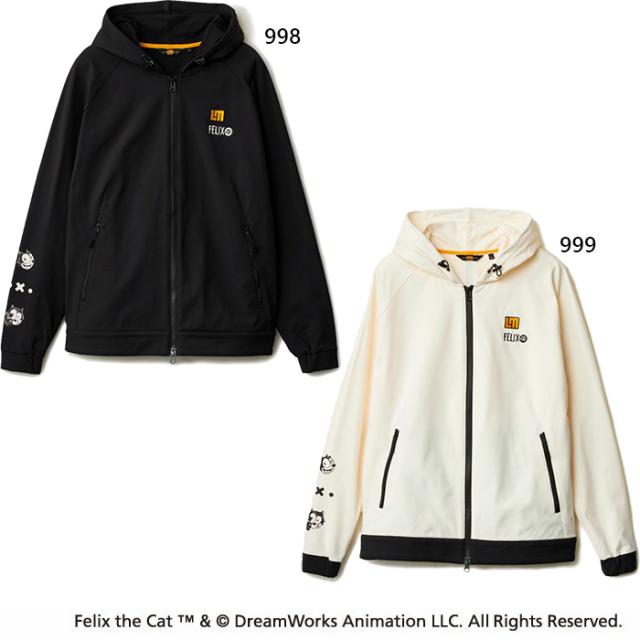 ラウドマウス メンズ フィリックス LOUDMOUTH×FELIX コラボ 裏起毛ブルゾン ゴルフウェア トップス 長袖 ホワイト 白 ブラック 黒 送料無料 LOUDMOUTH 775410