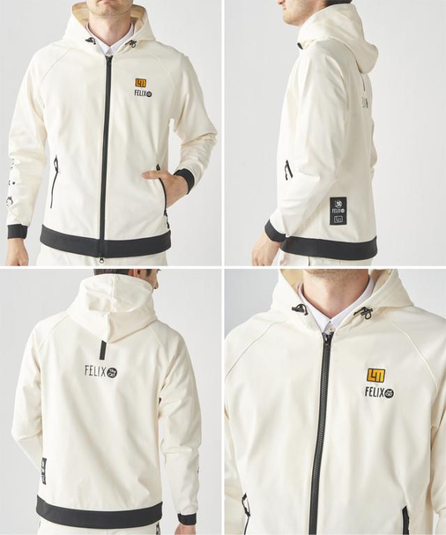 ラウドマウス メンズ フィリックス LOUDMOUTH×FELIX コラボ 裏起毛ブルゾン ゴルフウェア トップス 長袖 ホワイト 白 ブラック 黒 送料無料 LOUDMOUTH 775410 ラウドマウス メンズ フィリックス LOUDMOUTH×FELIX コラボ 裏起毛