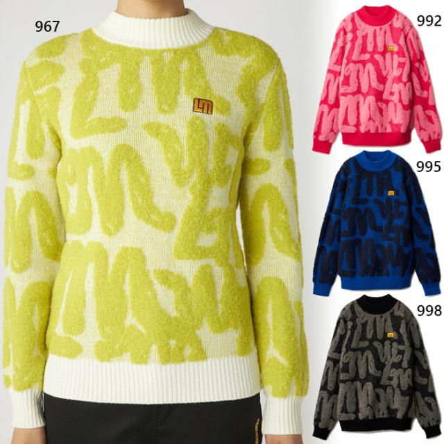 ラウドマウス レディース ツイード調モックネックセーター ゴルフウェア トップス ブラック 黒 ブルー 青 ピンク グリーン 緑 送料無料 LOUDMOUTH 775752