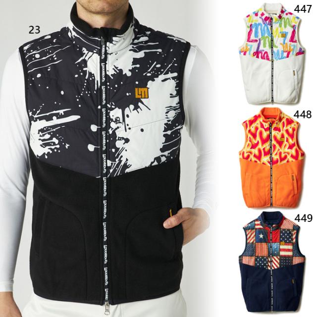 ラウドマウス メンズ タフタ×フリースベスト ゴルフウェア トップス 送料無料 LOUDMOUTH 775202