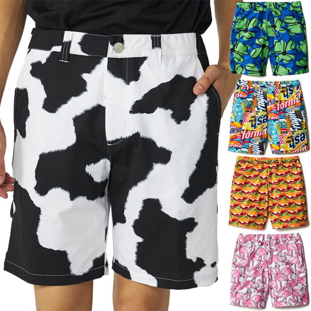 ラウドマウス メンズ 柄ショートパンツ ゴルフウェア ボトムス 吸汗速乾 UVカット ピンク 送料無料 LOUDMOUTH 866310
