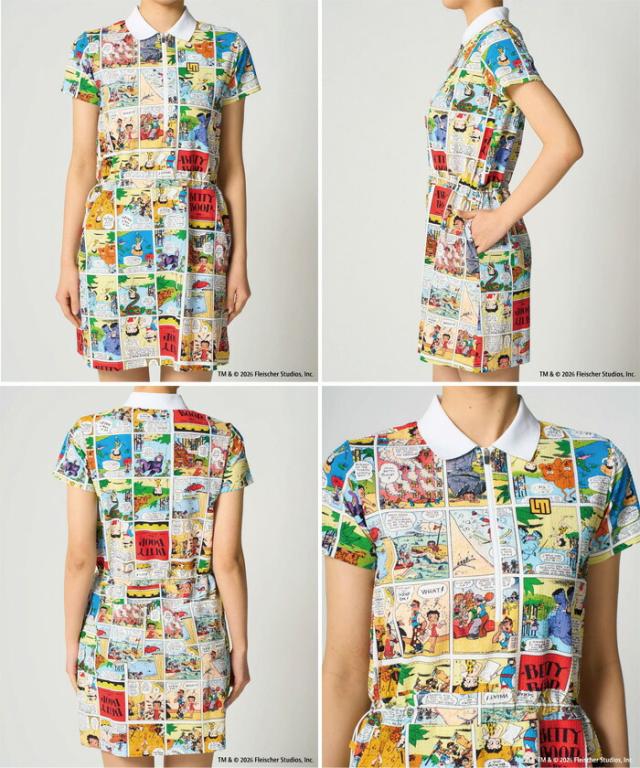 サイズ：LL ラウドマウス レディース ベティー ブープ LOUDMOUTH×Betty Boop ワンピース ゴルフウェア 半袖 吸汗速乾 UVカット 送料無料 LOUDMOUTH 866667_1