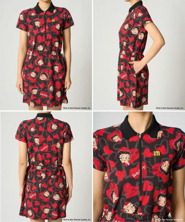 サイズ：LL ラウドマウス レディース ベティー ブープ LOUDMOUTH×Betty Boop ワンピース ゴルフウェア 半袖 吸汗速乾 UVカット 送料無料 LOUDMOUTH 866667_3
