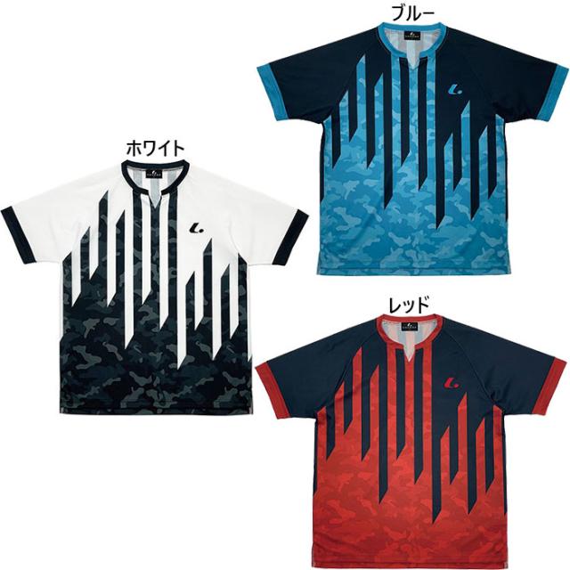 ルーセント メンズ レディース ゲームシャツ 襟なし テニス バドミントンウェア トップス 半袖 ホワイト 白 ブルー レッド 青 赤 送料無料 LUCENT XLH3540 XLH3541 XLH3547の通販は 6,820円