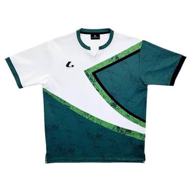 dunlopテニス、バドミントンTシャツ L グリーン DUNLOP テニス シャツ