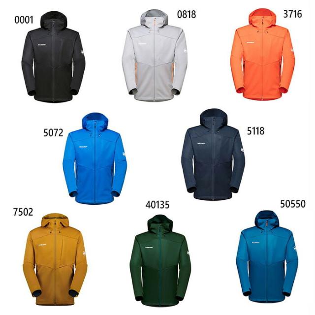 マムート メンズ フーデッドジャケット Ultimate VII SO Hooded Jacket AF アウトドアウェア トップス アウター 長袖 撥水 ブラック 黒 レッド ブラウン 赤 茶色 送料無料 Mammut 1011-01780