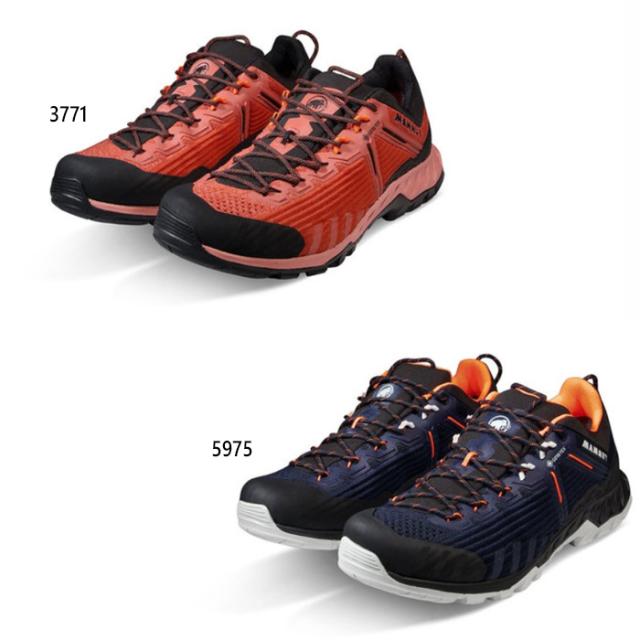 マムート レディース アルナスカ ニット 3 ロー ゴアテックス 登山靴 山登り トレッキングシューズ クライミング 防水 ローカット ネイビー オレンジ 送料無料 Mammut 3020-06510