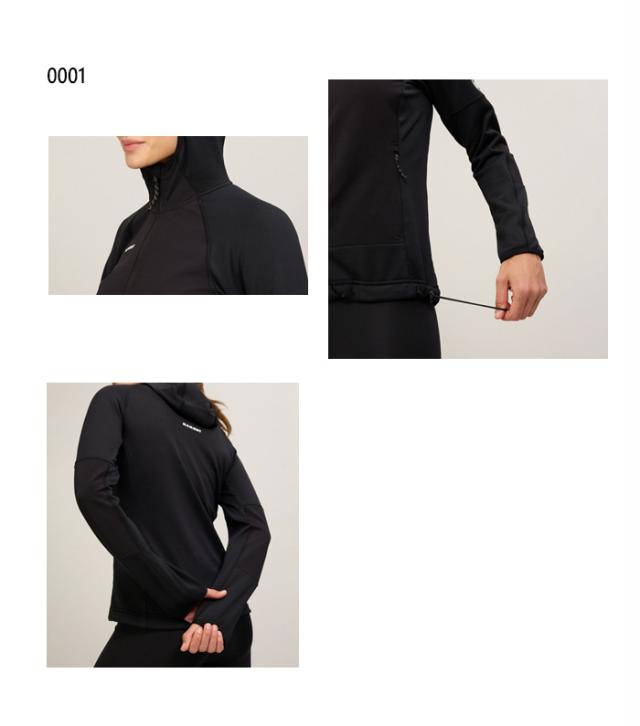 マムート レディース マッソーネ ミッドレイヤー フーデッド ジャケット Massone ML Hooded Jacket Women アウトドアウェア 上着 アウター 長袖 ブラック 黒 グレー 灰色 送料無料 Mammut 1014-06200_2