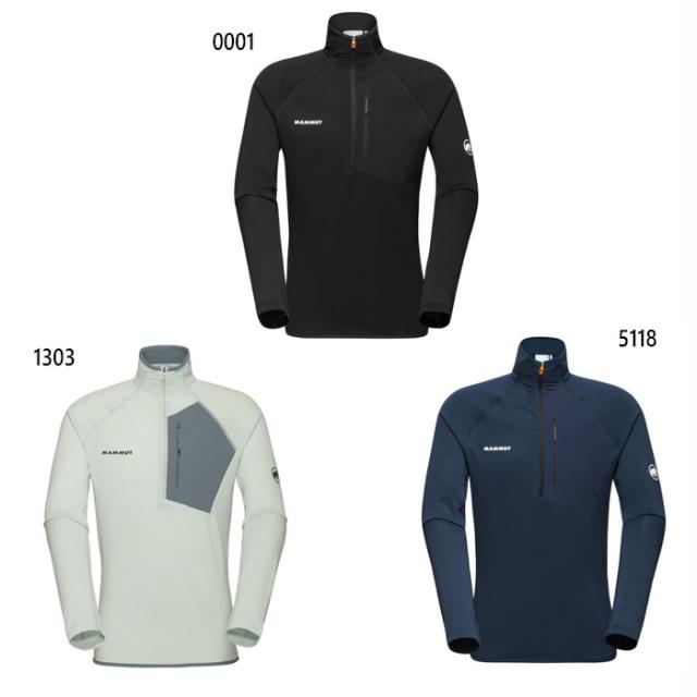 マムート メンズ エナジー ライト ミッドレイヤー ハーフ ジップ プル アジアンフィット アウトドアウェア トップス ブラック 黒 シルバー 送料無料 Mammut 1014-05501