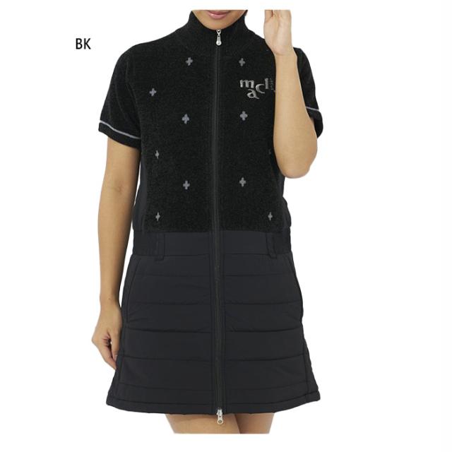 マリクレール レディース ニット×中綿ワンピース ゴルフウェア トップス ボトムス ブラック 黒 送料無料 marie claire 733432の通販は 8,620円