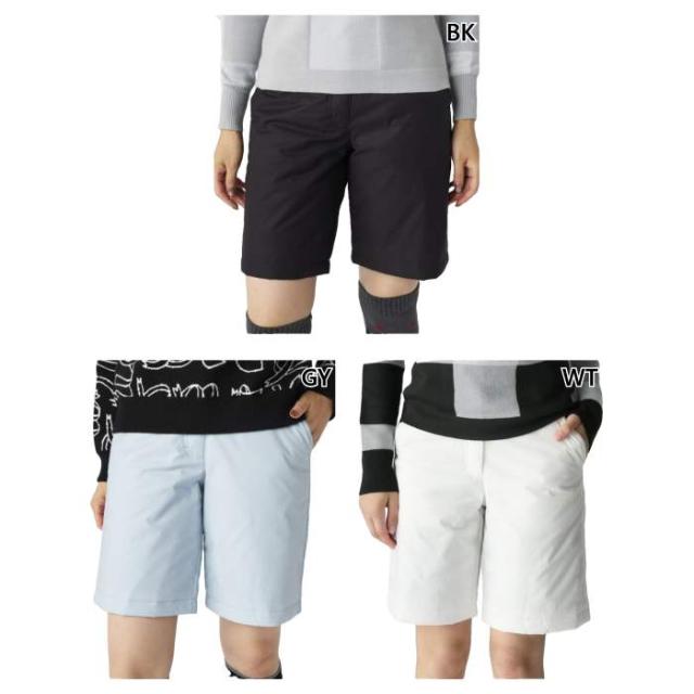 マリクレール レディース 薄中綿キュロット ゴルフウェア ボトムス ショートパンツ ホワイト 白 ブラック 黒 グレー 灰色 送料無料 marie claire 735353