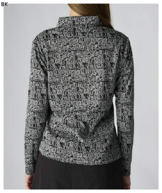 ロサーセン ROSASEN ストレッチ 両面起毛 V字配色長袖ポロシャツ