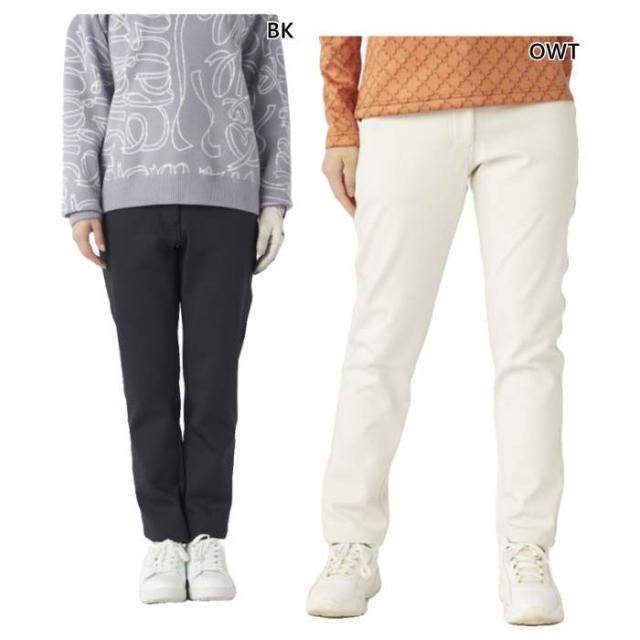 マリクレール レディース ジョガーロングパンツ ゴルフウェア ボトムス ホワイト 白 ブラック 黒 送料無料 marie claire 735361