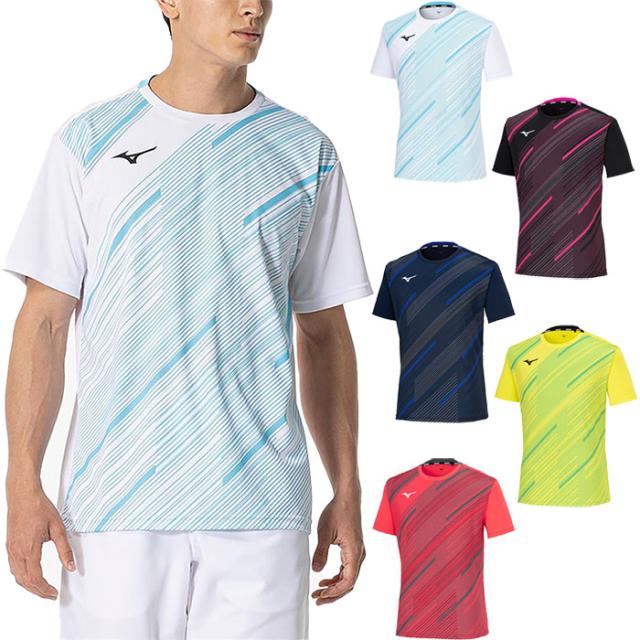 ミズノ メンズ レディース ゲームシャツ テニス バドミントンウェア トップス 半袖 吸汗速乾 ホワイト 白 ブラック 黒 ネイビー レッド 赤 イエロー 黄色 送料無料 Mizuno 62JAB029の通販は
