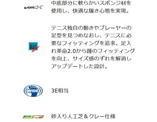 3E幅 ワイド ミズノ メンズ レディース ウエーブエクシードコート WIDE OC テニスシューズ クレー 砂入り人工芝コート ホワイト 白 グレー 灰色 送料無料 Mizuno 61GB2518_6
