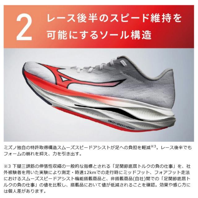 2E幅 ミズノ メンズ レディース ウエーブリベリオンフラッシュ3 ランニングシューズ ジョギング マラソン レッド 赤 送料無料 Mizuno J1GC2536_2
