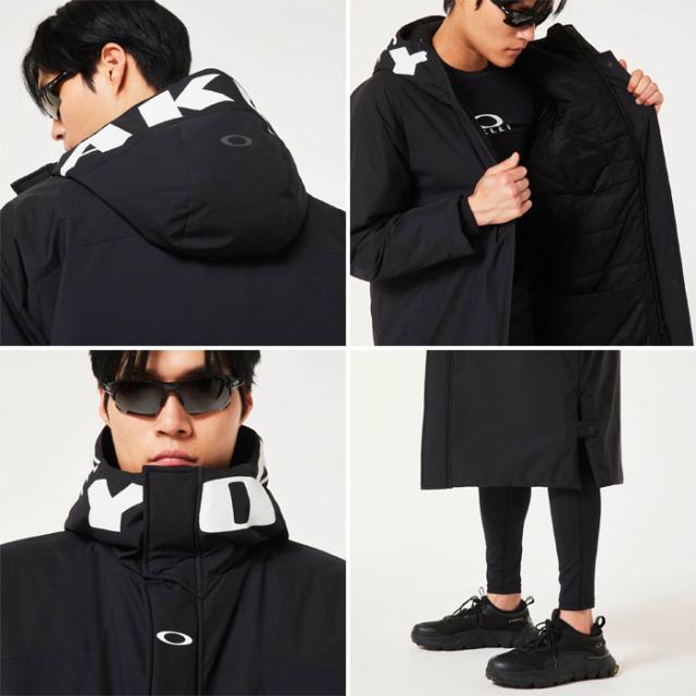 OAKLEY◇21aw/エンハンスロングコート/コート/-/ポリエステル/WHT/総柄