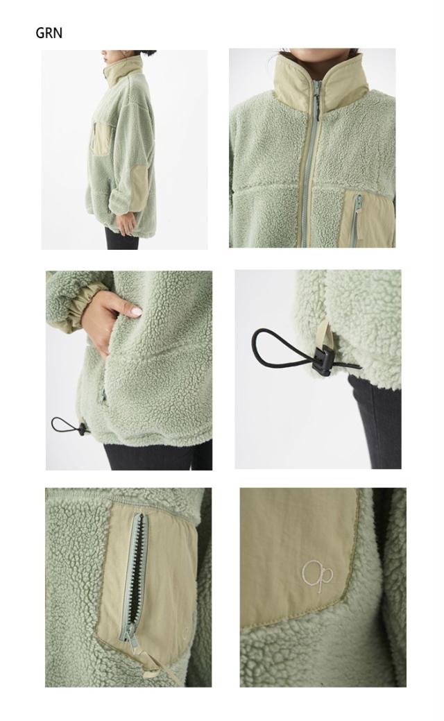 オーシャンパシフィック レディース ボアタフタ切り替えジャケット