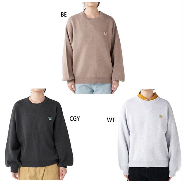 オーシャンパシフィック レディース カリフォルニア ベアー CALIFORNIA BEAR ワンポイントベアロゴニット カジュアルウェア トップス 長袖 ホワイト 白 グレー ベージュ 灰色 送料無料 Ocean Pacific OP 555103