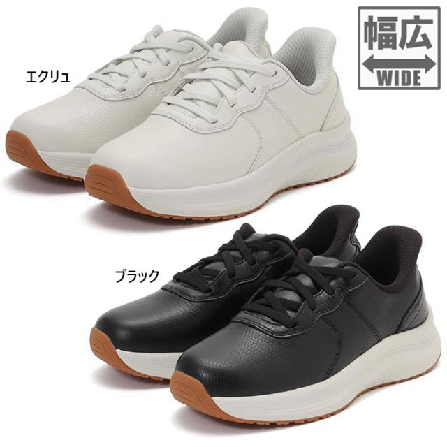 ワイド幅 3E相当 オーソフィート レディース ストライド STRIDE ナチュラルレザー スニーカー ハンズフリーシューズ 紐靴 牛革 ホワイト 白 ブラック 黒 送料無料 orthofeet OF80101W OF80102W