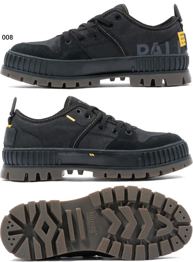 パラディウム メンズ レディース パラショック ローカット サープラス PALLASHOCK LO SURPLUS スニーカー シューズ 紐靴 撥水 ブラック 黒 グレー ベージュ 灰色 送料無料 PALLADIUM 74346_1