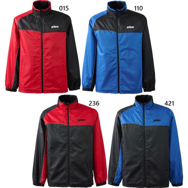 プリンス メンズ レディース ウィンドジャケット テニス バドミントンウェア トップス 長袖 UVケア 撥水 ブラック 黒 ブルー レッド 青 赤 送料無料 prince TMU656T