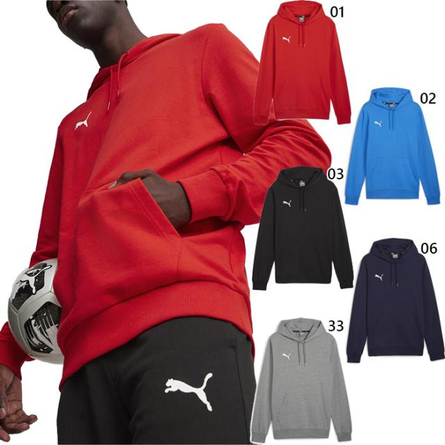 プーマ メンズ チームゴール TEAMGOAL カジュアル フーディー サッカーウェア フットサルウェア トップス パーカー 長袖 プルオーバー ブラック 黒 グレー ネイビー ブルー レッド 青 赤 灰色 送料無料 PUMA 659377の通販は 5,100円