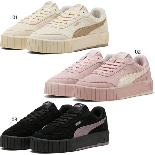 プーマ レディース キャリーナ ミア SD スエード スニーカー シューズ 紐靴 ホワイト 白 ブラック 黒 送料無料 PUMA 402638