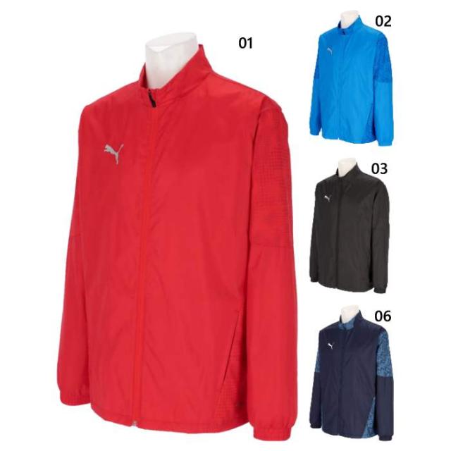プーマ メンズ チームカップ teamCUP ウラトリコット ウーブン JKT サッカーウェア フットサルウェア トップス 上着 アウター 長袖 ブラック 黒 ネイビー ブルー レッド 青 赤 送料無料 PUMA 660405