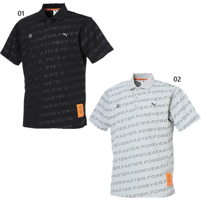 プーマゴルフ メンズ TK AOPパターン ポロS/S ゴルフウェア トップス ポロシャツ 半袖 ブラック 黒 グレー 灰色 送料無料 Puma Golf 633663