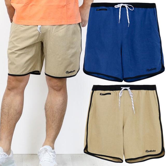 リアルビーボイス メンズ レディース シンプル ロゴ ストレッチ ショーツ SIMPLE LOGO STRETCH SHORTS カジュアルウェア ズボン ボトムス ネイビー ベージュ 送料無料 RealBvoice 10451-11955の通販は 5,326円