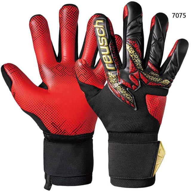 ロイシュ メンズ レディース アトラクト ゴールドX グループリント サッカー ゴールキーパーグローブ GK手袋 ブラック 黒 送料無料 reusch 5570974