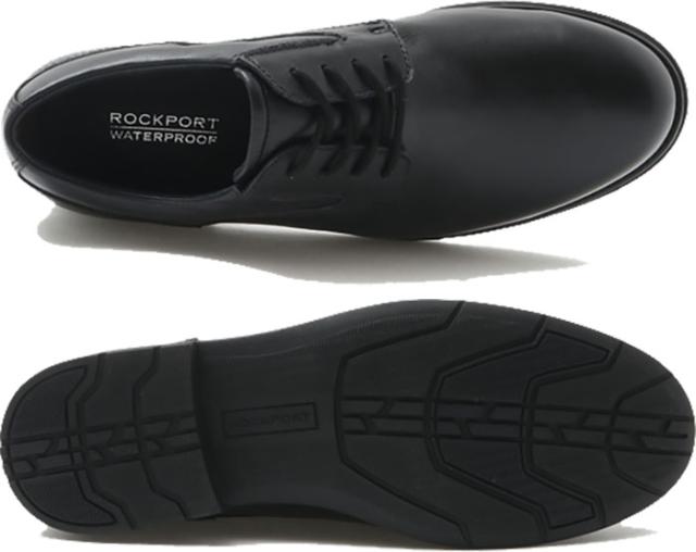ワイド幅 ロックポート メンズ クラシックドレス ウォータープルーフ プレーン トゥ CLASSIC DRESS WP PLAIN TOE ビジネスシューズ 革靴 防水 本革 ブラック 黒 送料無料 ROCKPORT RPL-ML0033W_1