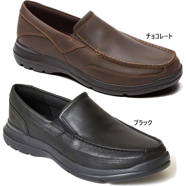 ワイド幅 ロックポート メンズ ジャンクションポイント スリッポン カジュアルシューズ 革靴 本革 レザー ハンズフリーシューズ ブラック 黒 送料無料 ROCKPORT RPI-H79442W RPI-H79443W