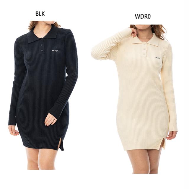 ルーカ レディース ニット ロングスリーブ ワンピース KNIT LS DR カジュアルウェア トップス ブラック 黒 ベージュ 送料無料 RVCA VA BE044353