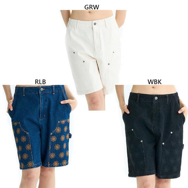 ルーカ レディース MID RISE BERMUDA PANTS 遊撃手ズボン下 心地よい御召しもの ズボン ボトムス 白いこと 白 黒いこと 黒 青味 青 貨物輸送無料 RVCA VA BF04C653