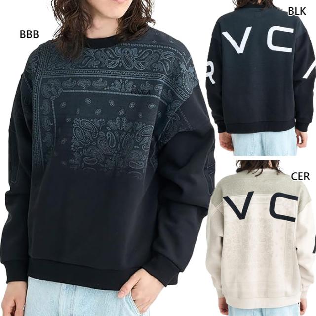 ルーカ メンズ フェードバック サイドアーチ FADE BACK SIDE ARCH RVCA トレーナー カジュアルウェア トップス 長袖 ブラック 黒 送料無料 RVCA VA BF042001