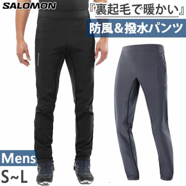 サロモン メンズ クロスウォーム ソフトシェル アウトドアウェア トレーニング ロングパンツ 登山 トレラン 防風 保温 裏起毛 ランニング