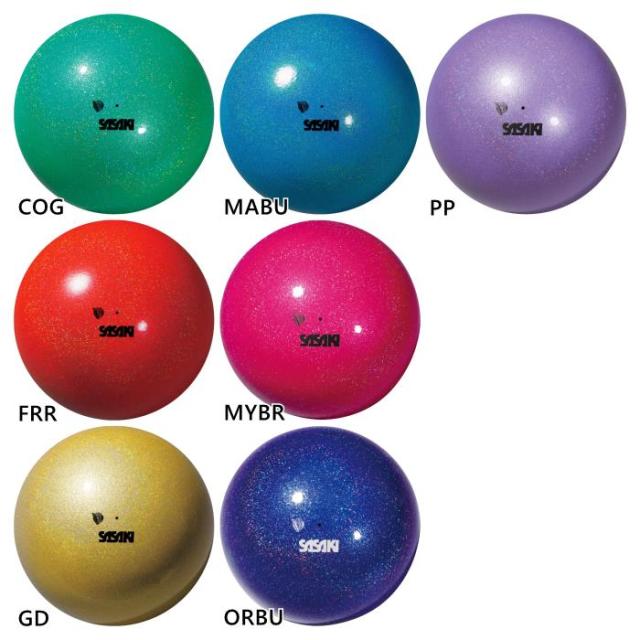 18.5cm ササキ レディース ミーティアボール M-207BRM-F 体操用品 新体操 手具 スポーツ用具 ブルー レッド 青 赤 グリーン パープル ゴールド 緑 紫 送料無料 SASAKI M207BRMF