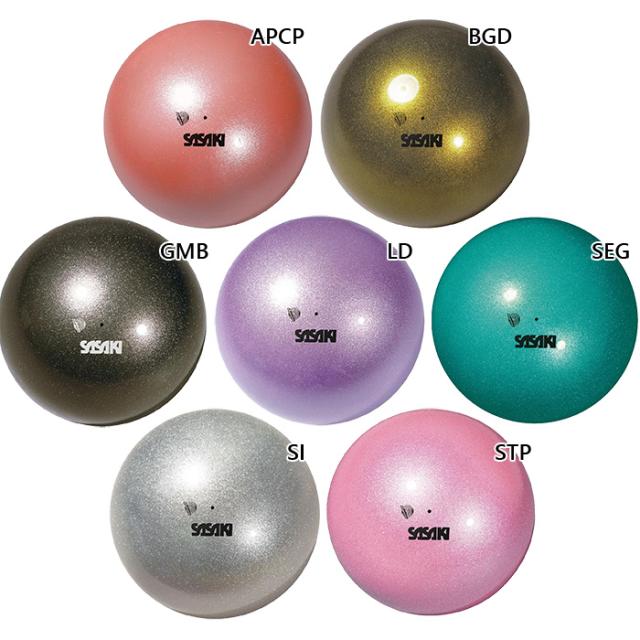 18.5cm ササキ レディース メタリックボール M-207M-F スポーツ用具 新体操 手具 日本体操協会検定品 ブラック 黒 ピンク シルバー 送料無料 SASAKI M207MF
