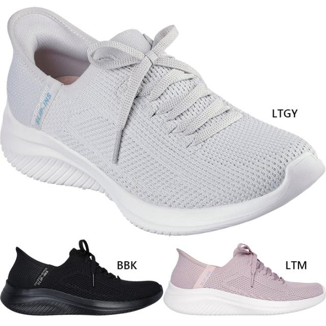 スケッチャーズ レディース ハンズフリーシューズ スリップインズ ウルトラフレックス 3.0 エレベイト モーション スニーカー シューズ 紐靴 ブラック 黒 グレー 灰色 送料無料 SKECHERS 150457