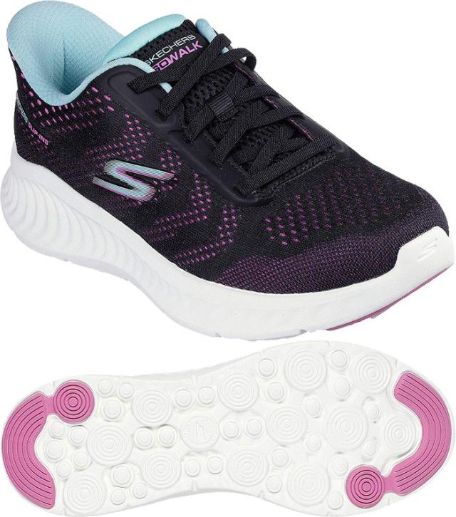 かがまず履ける スケッチャーズ レディース スリップインズ ゴーウォーク ナウ クロエ スニーカー シューズ 紐靴 ローカット ハンズフリーシューズ ブラック 黒 ピンク 送料無料 SKECHERS 125643 かがまず履ける スケッチャーズ レディース スリップインズ ゴー