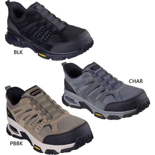 スケッチャーズ メンズ スリップインズ ワーク:スケッチエア エンボイ ST - デリゲーター ワークシューズ ハンズフリー 安全靴 先芯 ブラック 黒 グレー ベージュ 灰色 送料無料 SKECHERS 200240