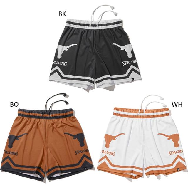 スポルディング メンズ レディース ジャージーショーツ テキサス ロングホーンズ ライン バスケットボール バスパン ボトムス 吸汗速乾 UVカット ホワイト 白 ブラック 黒 オレンジ 送料無料 SPALDING SMP24137TX 5,431円