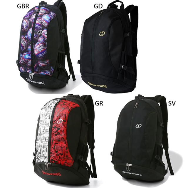 46L スポルディング メンズ レディース ジャイアントケイジャー バスケットボールバッグ 鞄 リュックサック デイパック ブラック 黒 レッド 赤 パープル ゴールド 紫 送料無料 SPALDING 41-010GBR 41-010GD 41-010GR 41-010SV