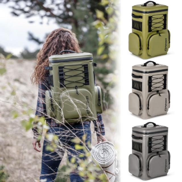 27L スター商事 メンズ レディース クーラーバックパック クーラーボックス クーラーバッグ リュックサック デイパック バックパック バッグ 鞄 グレー カーキ 灰色 送料無料 14006 14007