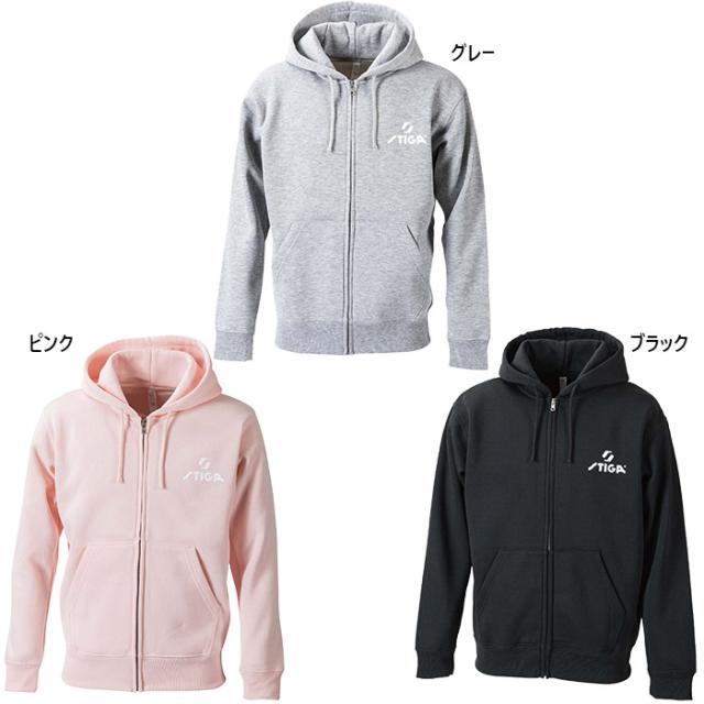 スティガ メンズ レディース ジップパーカー JP-II JP2 トップス 卓球ウェア トレーニング フィットネスウェア 長袖 ブラック 黒 グレー ピンク 灰色 送料無料 STIGA 1805-0901 1805-1002 1805-1107 7,232円