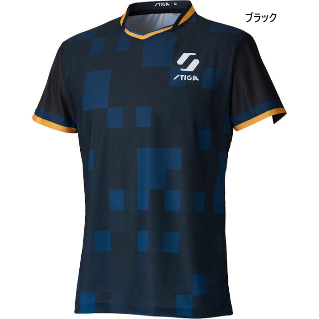 スティガ メンズ レディース 公認ユニフォーム シャツ 2 SHIRT KR-II 卓球ウェア トップス 半袖 ブラック 黒 送料無料 STIGA 1805--670-1-
