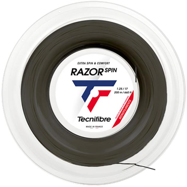 200m テクニファイバー レーザースピン RAZOR SPIN 硬式テニス用品 ロールガット ストリング ブラック 黒 送料無料 tecnifibre 04RRASPI15 04RRASPI20 04RRASPI25 04RRASPI30