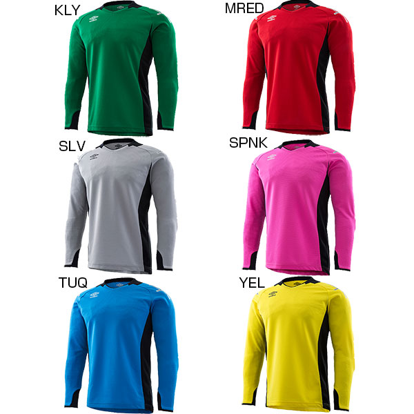 アンブロ ジュニア キッズ キーパーシャツ サッカーウェア フットサルウェア GK長袖シャツ トレーニング ブルー レッド 青 赤 イエロー ピンク シルバー 黄色 送料無料 UMBRO UAS6707GJ